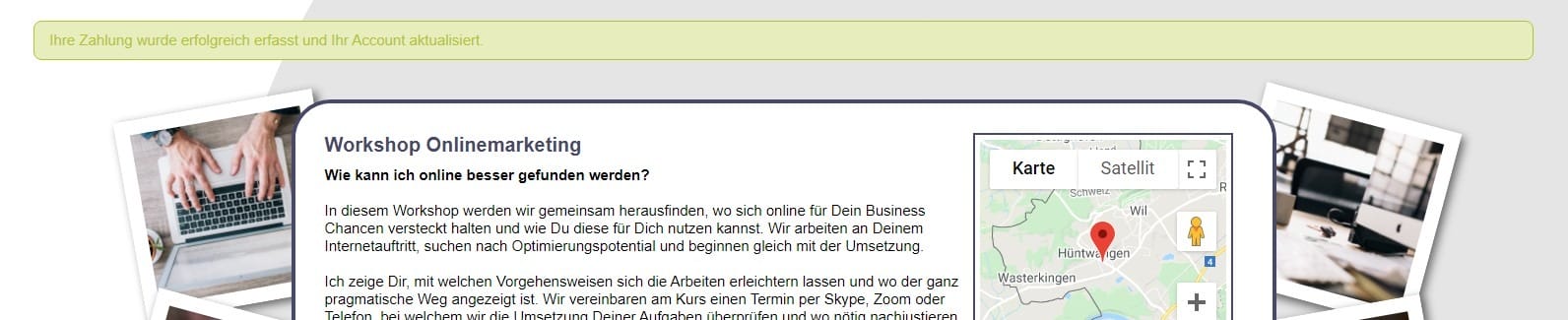 Die Bestätigung wird angezeigt