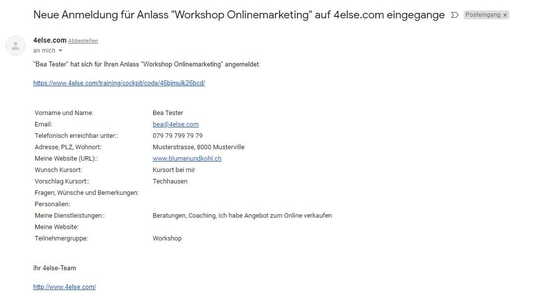 Neue Anmeldung