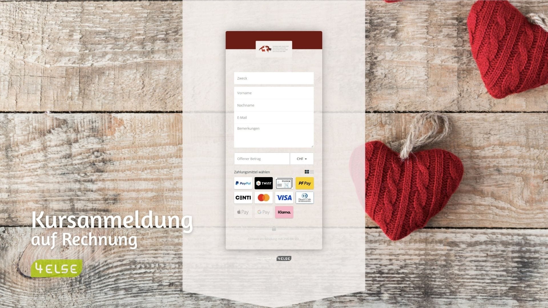 Kursanmeldungen auf Rechnung
